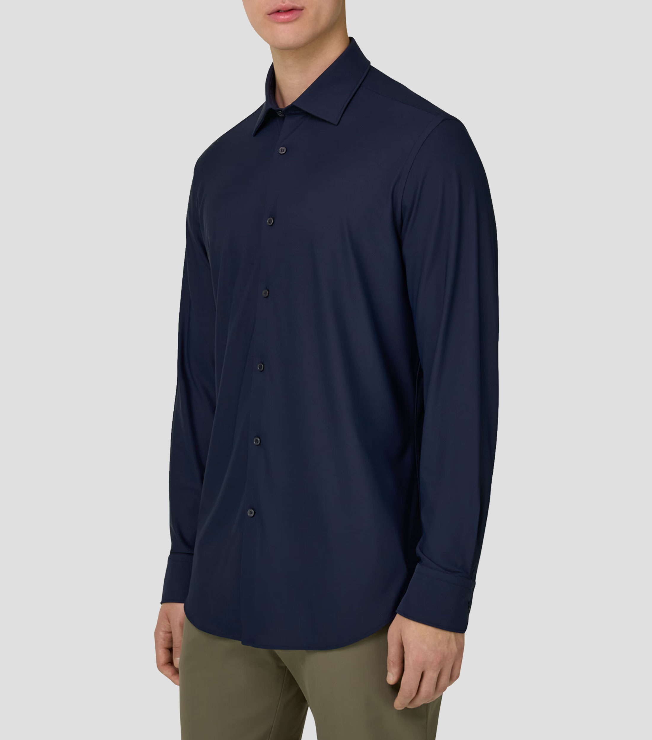 Camisa lisa manga larga Hombre